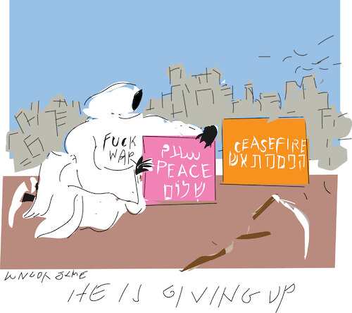 Cartoon: He is fed up with wars (medium) by gungor tagged two,dirty,wars,two,dirty,wars