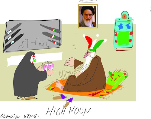 Cartoon: High Noon style (medium) by gungor tagged missiles,war,missiles,war
