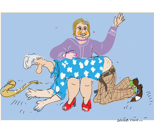 Cartoon: Hit me (medium) by gungor tagged usa