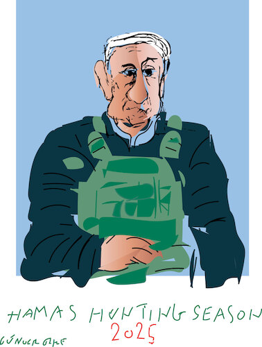 Cartoon: Hunting season 2025 (medium) by gungor tagged netanyahu,is,on,the,front