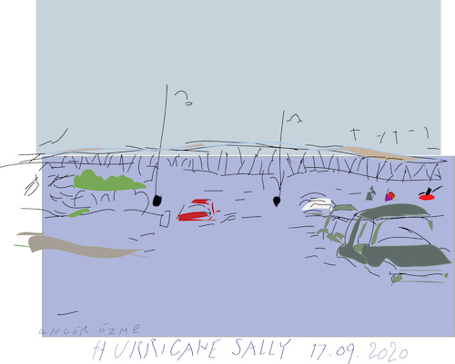 Cartoon: Hurricane Sally (medium) by gungor tagged usa,usa