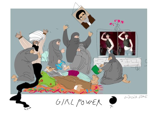 Cartoon: Iranian Girl for Azadeh (medium) by gungor tagged iran