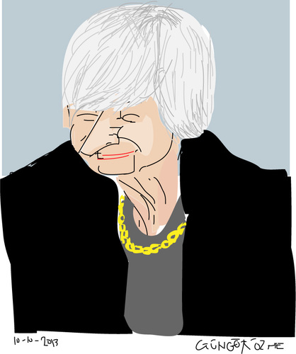 Cartoon: Janet Yellen (medium) by gungor tagged usa