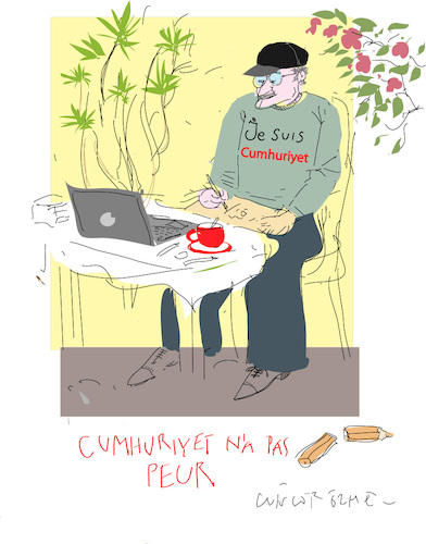 Cartoon: Je suis Cumhuriyet (medium) by gungor tagged turkey