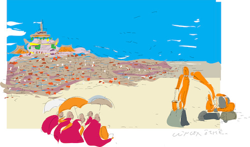 Cartoon: Larung Gar (medium) by gungor tagged tibet