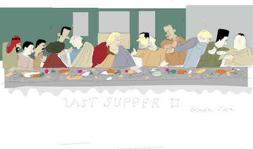 Cartoon: Last Supper II (medium) by gungor tagged usa,usa