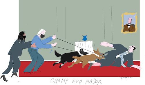Cartoon: Major and Champ (medium) by gungor tagged joe,biden,dogs,joe,biden,dogs