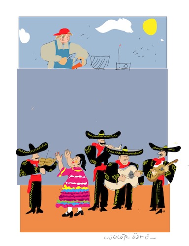 Cartoon: Mexican wall (medium) by gungor tagged usa