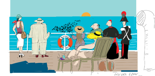 Cartoon: Migrant Boat (medium) by gungor tagged italy