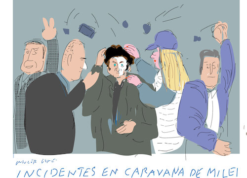Cartoon: Milei pelted with stones (medium) by gungor tagged milei,pelted,with,rocks,milei,pelted,with,rocks