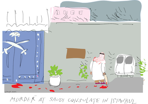 Cartoon: Murder at Consulate (medium) by gungor tagged saudi,arabia,saudi,arabia