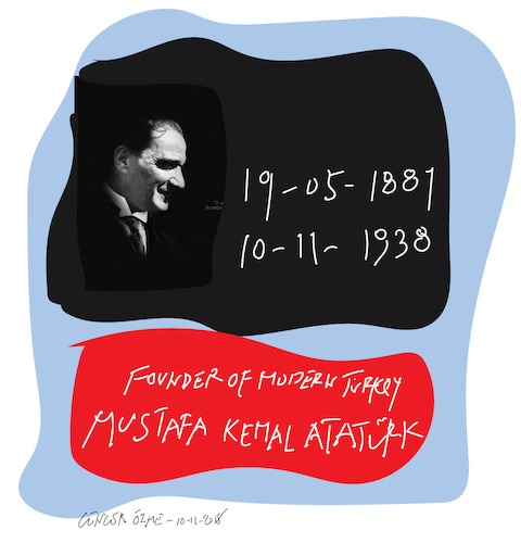 Cartoon: Mustafa Kemal Ataturk (medium) by gungor tagged turkey,turkey,türkei,mustafa,kemal,atatürk