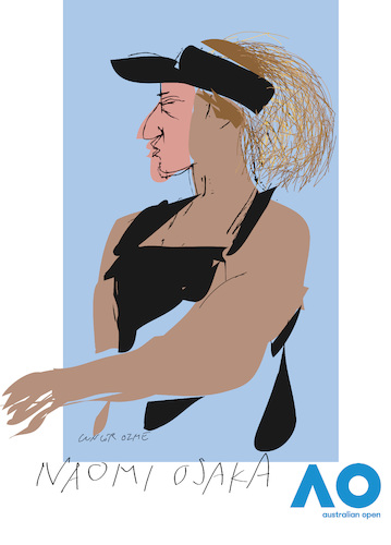 Cartoon: Naomi Osaka (medium) by gungor tagged tennis,tennis