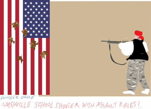 Cartoon: Nashville school shooter (medium) by gungor tagged nashville,school,shooting,nashville,school,shooting