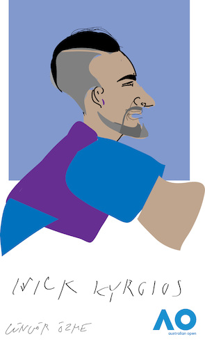 Cartoon: Nick Kyrgios (medium) by gungor tagged tennis,tennis