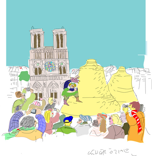 Cartoon: Notre Dame (medium) by gungor tagged france