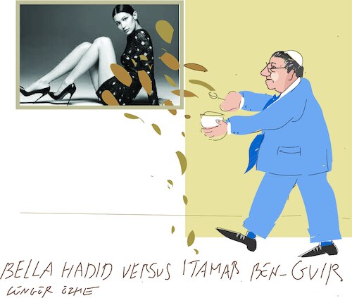 Cartoon: Oh Bella (medium) by gungor tagged model,versus,politician,model,versus,politician