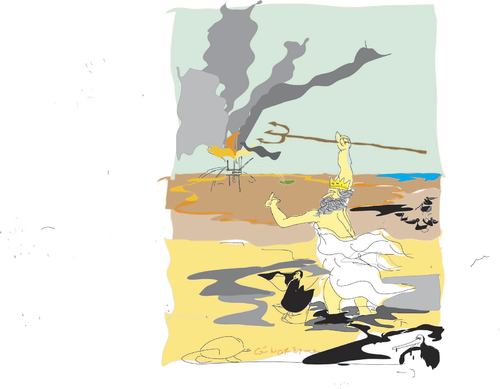 Cartoon: oil (medium) by gungor tagged oil,disaster