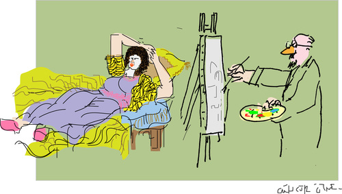 Cartoon: Painter and Model (medium) by gungor tagged painter