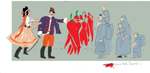 Cartoon: Paprika Fence 2 (medium) by gungor tagged hungary