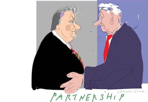 Cartoon: Partnership in Budapest (medium) by gungor tagged partnership,in,hungary,partnership,in,hungary