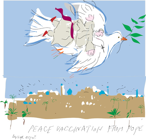 Cartoon: Peace for Middle east (medium) by gungor tagged pope,in,iraq,pope,in,iraq