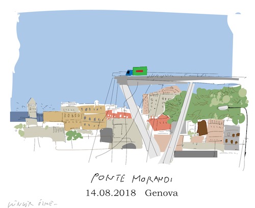 Cartoon: Ponte Morandi (medium) by gungor tagged italy