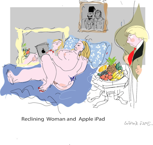 Cartoon: Reclining Woman (medium) by gungor tagged art