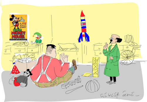 Cartoon: Red Rocket (medium) by gungor tagged korea,north