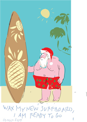 Cartoon: Santa and his surfboard (medium) by gungor tagged santa,and,surfing,santa,and,surfing