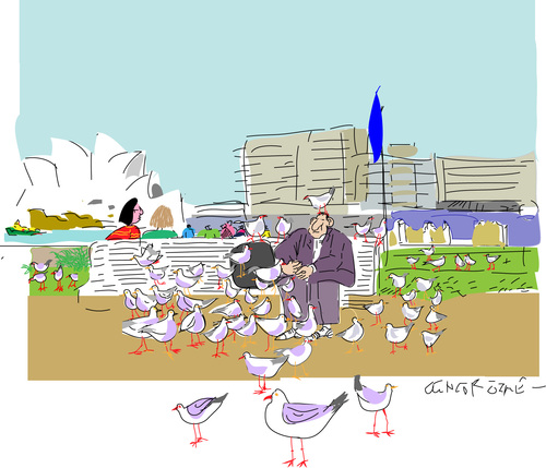 Cartoon: Sea Gulls-2 (medium) by gungor tagged australia