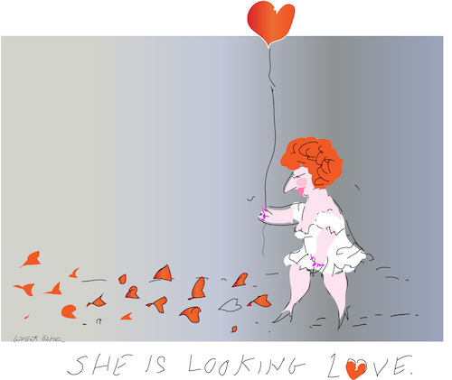 Cartoon: She is looking a Love (medium) by gungor tagged love,love