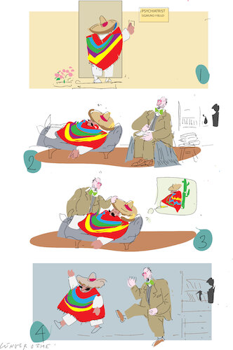 Cartoon: Sigmund Freud and Mexican (medium) by gungor tagged mexican,is,visiting,surgery,mexican,is,visiting,surgery