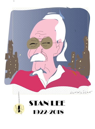 Cartoon: Stan Lee (medium) by gungor tagged usa,usa,stan,lee,comic,buch,schreiber,autor