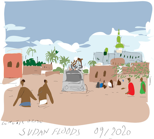 Cartoon: Sudan Floods  2020 (medium) by gungor tagged flood,in,sudan,flood,in,sudan