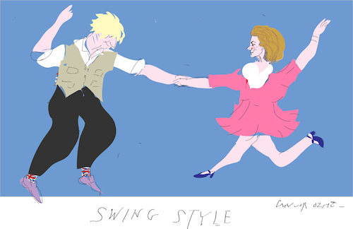Cartoon: Swing Style (medium) by gungor tagged brexit,brexit