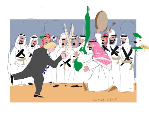 Cartoon: Sword Dance (medium) by gungor tagged usa