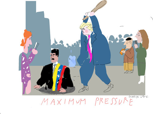 Cartoon: Trouble for Madura (medium) by gungor tagged us,versus,venezvuela,us,versus,venezvuela