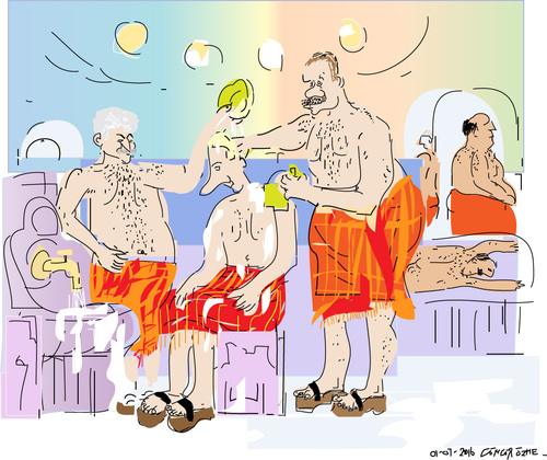 Cartoon: Turkish Bath (medium) by gungor tagged turkey