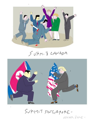 Cartoon: Two Summits (medium) by gungor tagged singapore