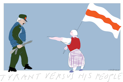 Cartoon: Tyrant versus his People (medium) by gungor tagged demo,in,belarus,demo,in,belarus