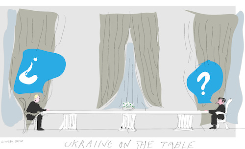 Cartoon: Ukraine is on the table (medium) by gungor tagged russia,and,ukraine,2022,russia,and,ukraine,2022