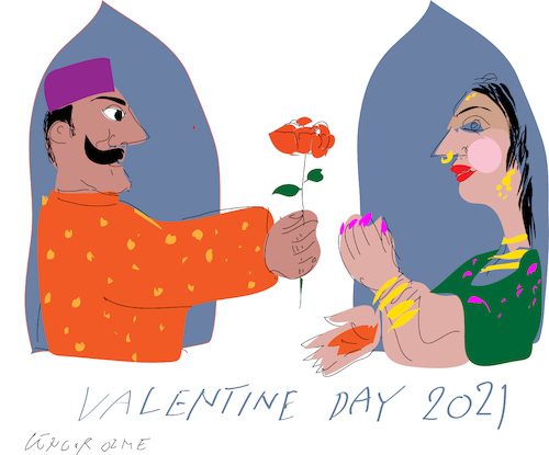 Cartoon: Valentine Day 2021 (medium) by gungor tagged valentine,dat,valentine,dat