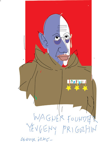 Cartoon: Yevgeny Prigozhin (medium) by gungor tagged mercenary,in,ukraine,mercenary,in,ukraine