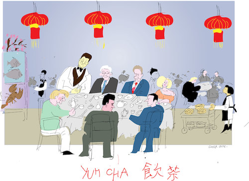 Cartoon: Yum Cha (medium) by gungor tagged eu,eu