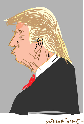 Cartoon: Donald Trump (medium) by gungor tagged usa