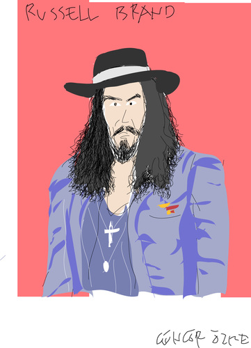 Cartoon: Russell Brand (medium) by gungor tagged england