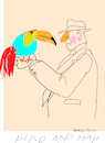 Cartoon: Bird and Man (small) by gungor tagged nature