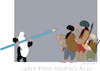 Cartoon: Female students versus Taliban (small) by gungor tagged taliban,in,afganistan