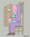 Cartoon: Man with Newspaper (small) by gungor tagged human
